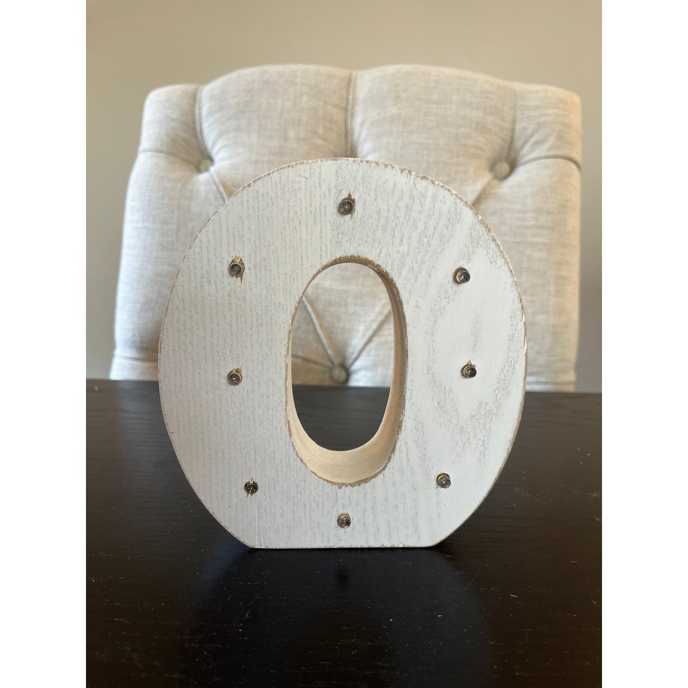 Light Up Wooden Letter "O" Marquee Party Decor Rustic Farm